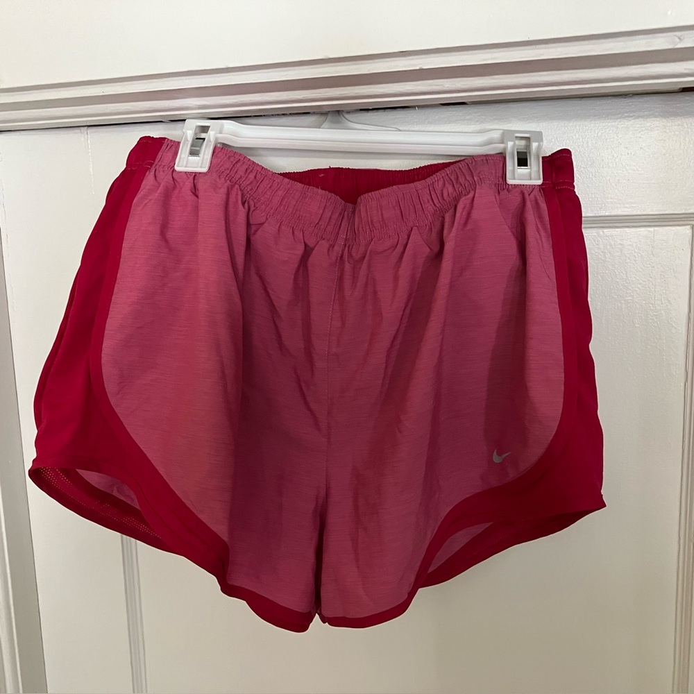 Nike Women's Pink Dri-Fit Running Shorts with Lining in size XL